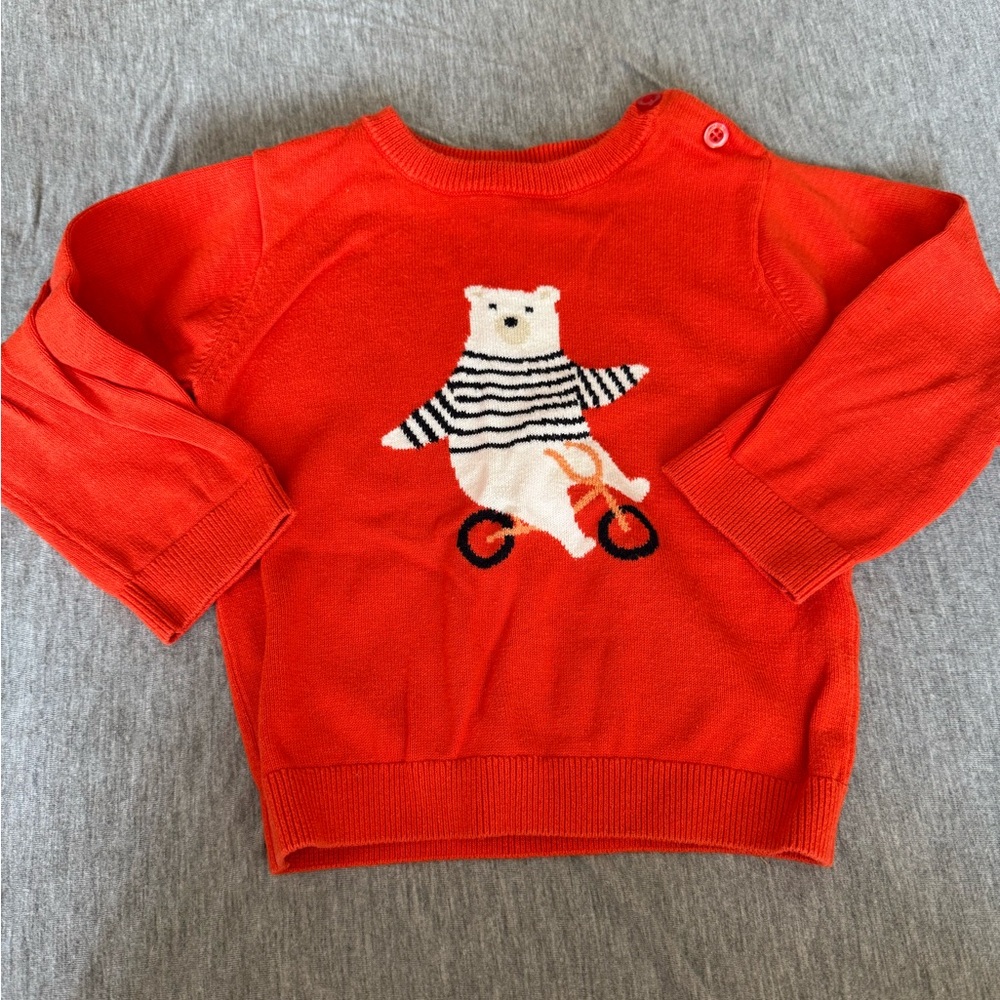 Jacadi Red Sweater with Bear Design